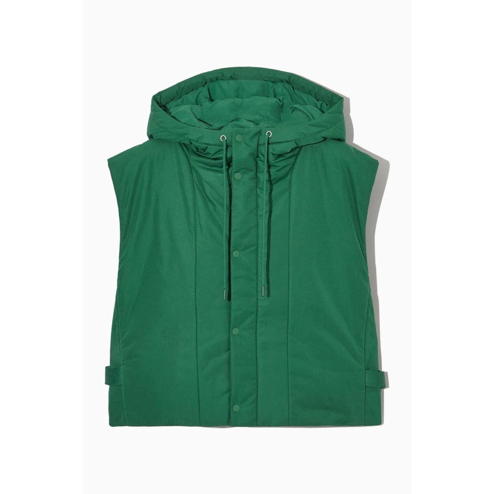 COS BuckledSide Padded Hooded Gilet Vest Green O/S Adjustable 
Unisex Minimalist